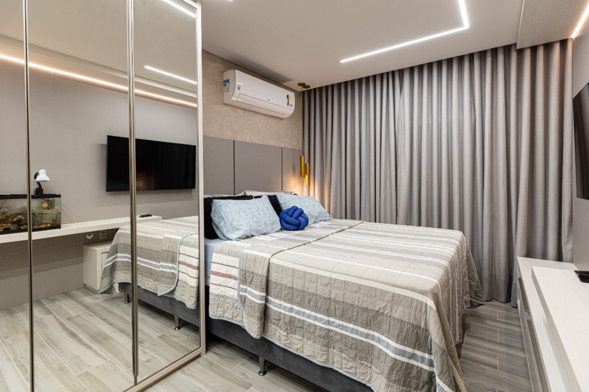 Dormitório nos padrões Gris e Milano